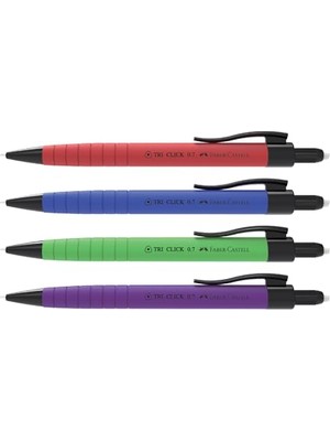 Faber-Castell, Faber Versatil Kalem Tri-Click Rubberized 0.5mm, 5084136208000, 1 Adet, Asorti
