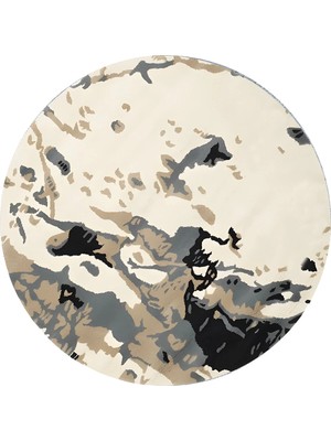 Kilim Home Boho 965 Abstract Marble Desen Doğal Natural Jüt Yuvarlak