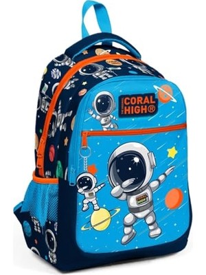 Üç Gözlü Erkek Çocuk Ilk ve Orta Okul Çantası - Lacivert Mavi Astronot