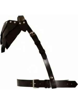 Pileli Store Siyah Kadın Kemer Deri Harness Tokalı Bel Aksesuarı - APFT1033