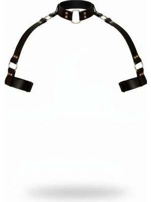 Pileli Store Siyah Kadın Kemer O Halka Detaylı Deri Vücut Aksesuarı - APFT1035