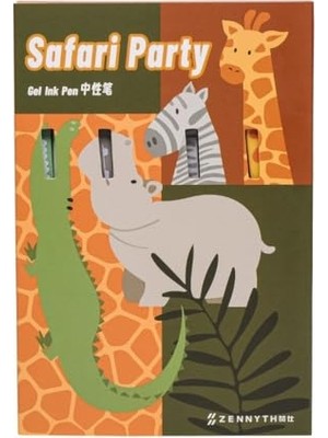 Zennyth Mavi Mürekkepli Safari Jel Kalem 5'li