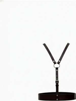 Pileli Store Siyah Kadın Kemer Omuz Detaylı Vücut Aksesuarı Halka Tokalı - APFT1095