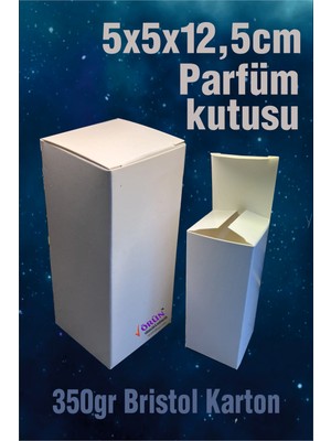 Örün Matbaa Saf Beyaz 5X5X12,5CM Parfüm Hazır Ürün Kutusu 15 Adet