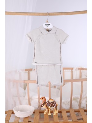 Beybek %100 Pamuk Şortlu Triko Erkek Bebek Takım 5506