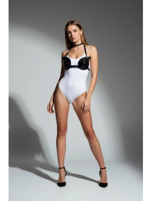 Pileli Store Siyah Kadın Kemer Suni Deri Korse Detaylı Vücut Aksesuarı - APFT1140