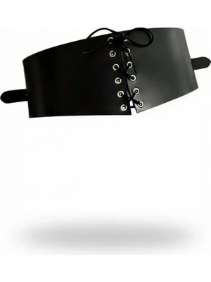 Pileli Store Siyah Kadın Kemer Kalın Bağlamalı Korse Bel Aksesuarı - APFT1127