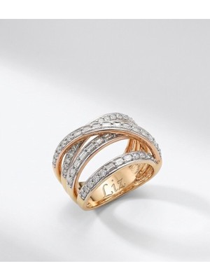 STANDART Atlamalı Rose Pırlanta Yüzük