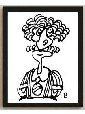 Karikatural Nezih Danyal Tipler Kişiye Özel Sertifikalı Sınırlı Fine Art Karikatür Baskı NTP00216