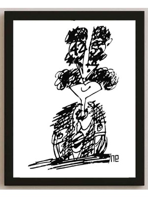 Karikatural Nezih Danyal Tipler Kişiye Özel Sertifikalı Sınırlı Fine Art Karikatür Baskı NTP00240