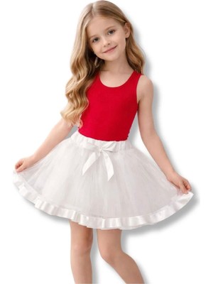 HaanBebe 23 Nisan Gösteri Eteği - Kız Çocuk Kabarık Tütü Etek - Bayramlık Tül Etek