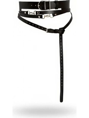 Pileli Store Siyah Kadın Kemer Kalın Metal Tokalı Bel Aksesuarı - APFT1129