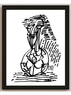 Karikatural Nezih Danyal Tipler Kişiye Özel Sertifikalı Sınırlı Fine Art Karikatür Baskı NTP00235