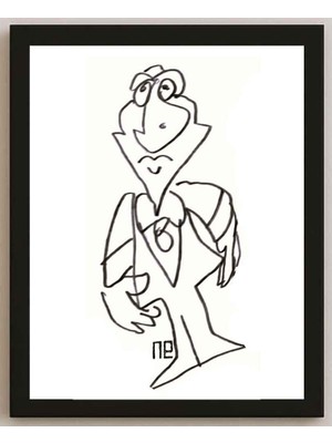 Karikatural Nezih Danyal Tipler Kişiye Özel Sertifikalı Sınırlı Fine Art Karikatür Baskı NTP00175