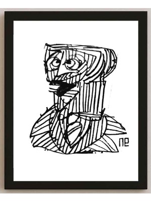 Karikatural Nezih Danyal Tipler Kişiye Özel Sertifikalı Sınırlı Fine Art Karikatür Baskı NTP00222