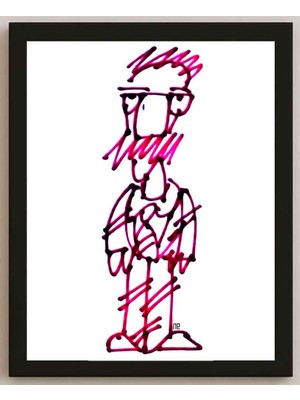 Karikatural Nezih Danyal Tipler Kişiye Özel Sertifikalı Sınırlı Fine Art Karikatür Baskı NTP00153