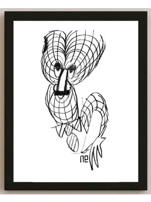 Karikatural Nezih Danyal Tipler Kişiye Özel Sertifikalı Sınırlı Fine Art Karikatür Baskı NTP00237