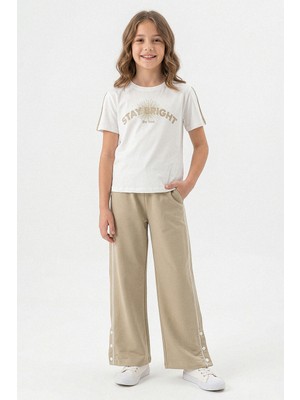 Kinderos Baskılı ve Çıtçıt Detaylı Bol Kesim Kız Çocuk Ikili Takım - 26Y 26208