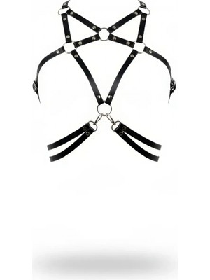 Pileli Store Siyah Kadın Kemer Deri Halka Detaylı Beden Aksesuarı - APFT211