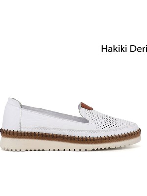 Gönderi(r) Kadın Beyaz  Hakiki Deri Comfort Ayakkabı