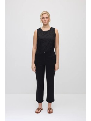 Gusto Kanvas Mom Pantolon - Siyah