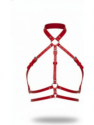 Pileli Store Kırmızı Kadın Kemer Deri Vücut Aksesuarı Tokalı - APFT119