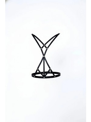 Pileli Store Siyah Kadın Kemer Zımba Detaylı Çapraz Vücut Aksesuarı - APFT158