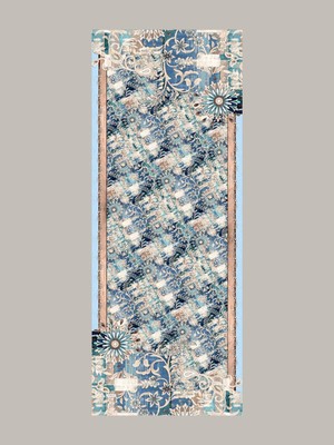 AYSHARA Nakkaşın Mührü Etnik Desenli Tek Taraflı Şal -  Mavi