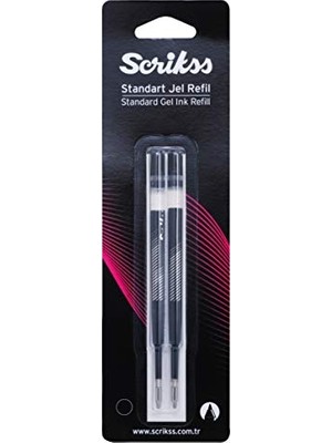 Scrikss Jumbo Jel Tükenmez Refil 2'li Blister Siyah