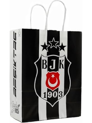 18X24 cm Beşiktaş Temalı Lisanslı Kağıt Çanta (2 Adet) | Hediye Paketi ve Hediye Çantası
