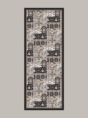 AYSHARA Kırkpare Etnik Desenli Tek Taraflı Şal - Siyah