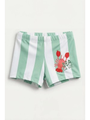 Katia & Bony Erkek Çocuk Sea La Vie Yeşil Slim Fit Mayo