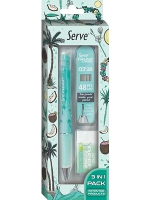 Doğa Desenli Deep Kalem, Deep Silgi ve Deep Min, 0.7 Mm, Nane Yeşili