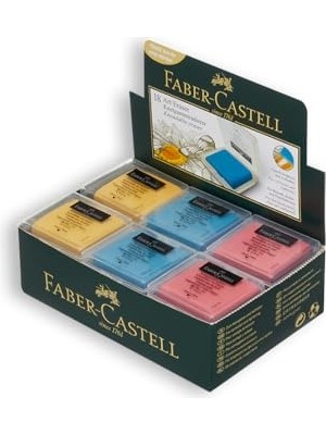 Faber-Castell Renkli Hamur Silgi, 18’li, Kutulu, Kolay Şekil Verilebilir, Lekesiz Temizlik, Eğlenceli ve Kullanışlı Tasarım
