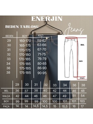 Enerjin Erkek Slim Fit Likralı Kot Pantolon Siyah Tırnaklı
