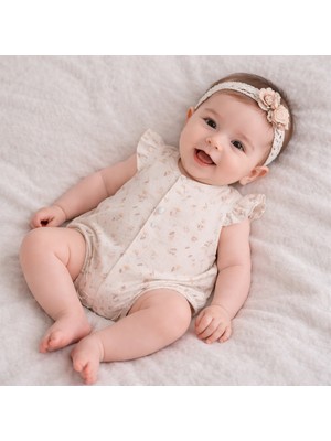 Neciks Necix's Kız Bebek Yazlık Tulum 0- 6 Ay Coton Penye Kumaş 5470 5457 5491