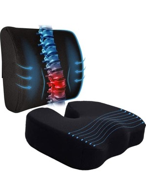 Oturma Minderi Bel Yastığı Bel Destek Yastığı Ortopedik Visco Yastık Boyun Yastığı Ortopedik Yastık Basur Minderi Ofis Minderi Set