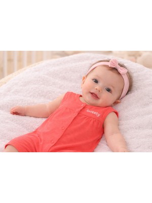 Neciks Necix's Kız Bebek Yazlık Tulum 0- 6 Ay Coton Penye Kumaş 5470 5457 5491