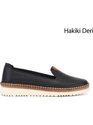Gönderi(r) Kadın Siyah  Hakiki Deri Comfort Ayakkabı