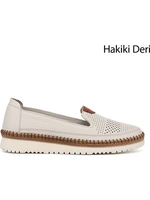 Gönderi(r) Kadın Bej  Hakiki Deri Comfort Ayakkabı