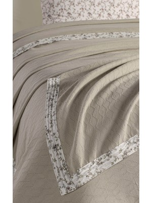 Monolisse %100 Pamuk Olivia Biyeli Toprak Çift Kişilik Pike Set 200 x 230 cm