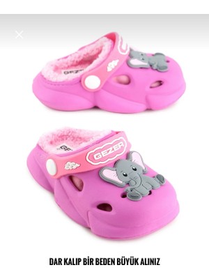Çocukça Moda Kız Çocuk Kışlık Eva Içi Peluşlu Ev Bahçe Kreş Terlik Sandalet Dar Kalıp En Az Bir Büyük Tercih Ediniz