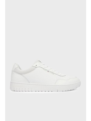 Tommy Hilfiger Deri Logolu Sneaker Ayakkabı Erkek Ayakkabı FM0FM05713 Ybs