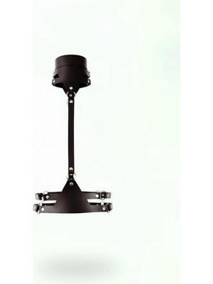 Pileli Store Siyah Kadın Kemer Omuz Detaylı Kalın Deri Vücut Kemeri - APFT22