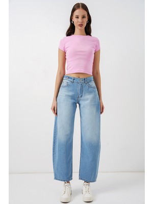 Bigdart Kadın Yüksek Bel Kot Pantolon 30081 - Açık Mavi