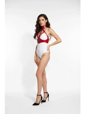 Pileli Store Kırmızı Kadın Kemer Deri Tokalı Vücut Aksesuarı - APFT1286