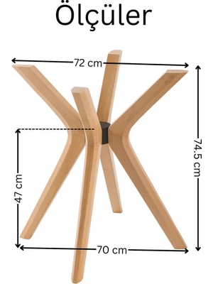Furnirem 4 Ayaklı Kelebek Masa Ayağı | Ahşap, Cam & Mermer Tabla Uyumlu