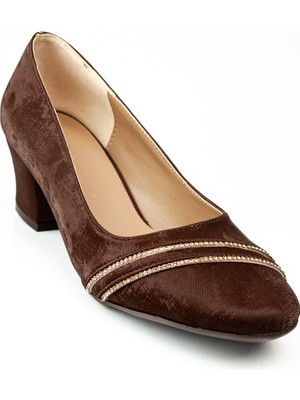 Miss Park Moda 541 Kahverengi Saten Topuklu Kadın Ayakkabı
