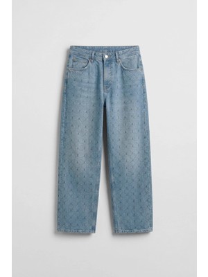 Abluka Online Erkek Baggy Vintage Efektli Jean Pantolon Mavi