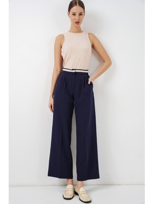 Bigdart Kadın Geniş Paça Kumaş Pantolon 30088 - Lacivert